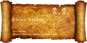 Kircz Viktor névjegykártya